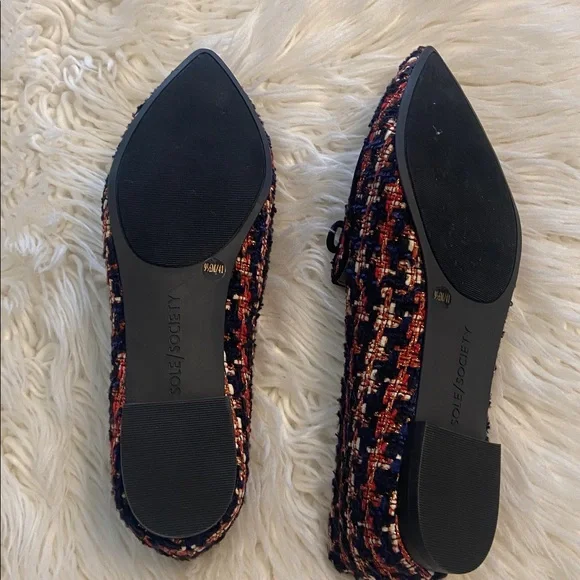 SOLE Society Women's Tweed Loafers - Navy and Orange size 9.5 BNWOT - Picture 6 of 12